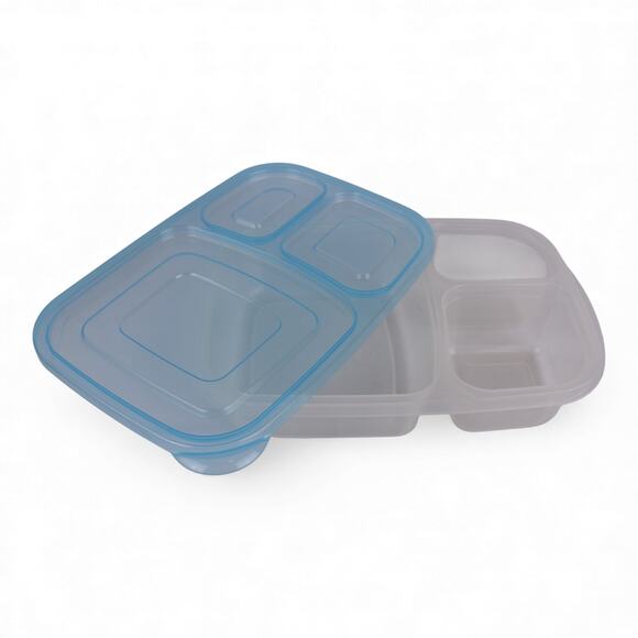 3-Compartment Bento Lunch Box – Set of 6 BPA-Free Containers / Lids & Utensils - Picture 3 of 7